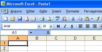 Noções básicas de Excel 6 Ao abrirmos o Excel, por padrão é criada uma pasta chamada Pasta1, conforme indicado na Figura a seguir: Após inserirmos dados, criarmos novas planilhas e realizarmos