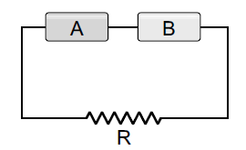 40-No circuito mostrado na figura, as caixas A B são geradores que possuem resistências internas iguais.