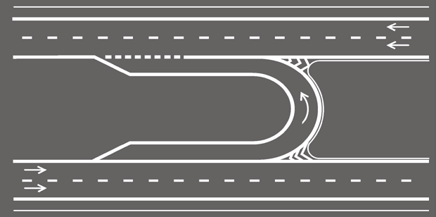 Manual Básico de Segurança no Trânsito Marcas de canalização (direcionam a circulação de veículos) Separação