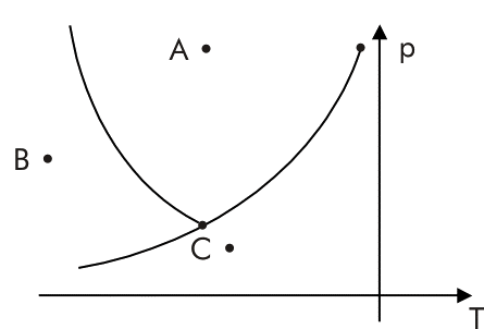 PROVA DE FÍSIA 2º ANO - AUMULATIVA - 1º TRIMESTRE TIPO 1) Analise as afirmações abaixo do diagrama de fase de uma substância qualquer. I.