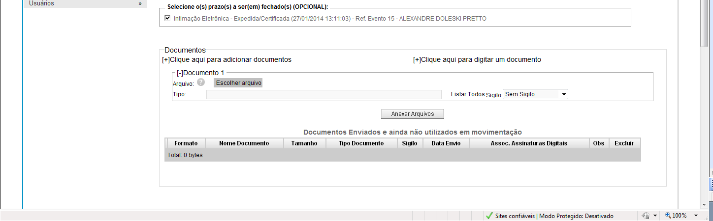 questão de impedimento, o evento PETIÇÃO. Em seguida, o perito poderá digitar um texto ou adicionar um documento previamente elaborado em seu computador.