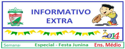 Caros Alunos e Responsáveis, Estamos muito empolgados na preparação da nossa TRADICIONAL FESTA JUNINA o qual será animada e alegre com a presença de todos vocês, amigos e familiares.