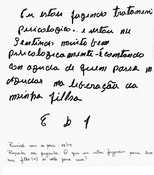 deste contato com o Ministério Público, independentemente da atuação do Judiciário. Nós não temos reuniões com os técnicos do Fórum, mas temos fácil acesso à promotoria.