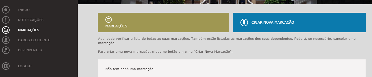 III. Fazer marcação para renovar Cartão de Cidadão 1) No Menu Marcações, clicar no botão azul Criar Nova Marcação 2) Na Etapa