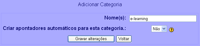 alterações e regresse ao glossário