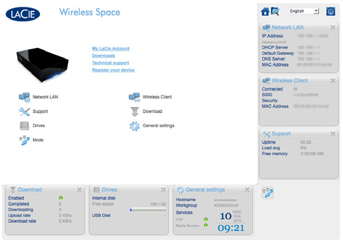 Administrar o LaCie Wireless Space Manual do Utilizador página 45 3.6.2.