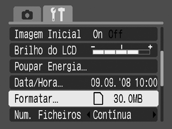 156 Formatar Cartões de Memória Os cartões de memória novos devem sempre ser formatados, bem como os cartões onde deseja apagar todas as imagens e outros dados.