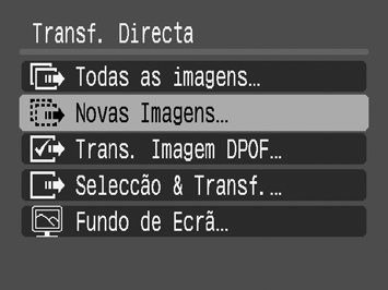 Transferir Imagens para um Computador 31 Transferir Imagens Utilizando a Câmara (Transferência Directa) Utilize este método para transferir imagens com as operações da câmara.