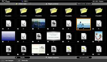 Projectar ficheiros de imagem e de filme 68 Projectar ficheiros de imagem e de filme Os ficheiros de imagem e de filme guardados num dispositivo de armazenamento USB e os ficheiros de imagem de uma
