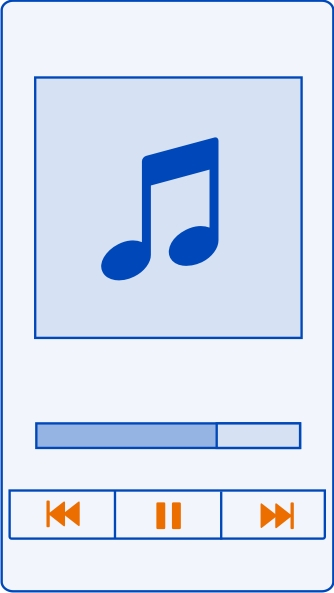 76 Música e áudio Pode utilizar o leitor de música do telemóvel para ouvir música e podcasts enquanto se desloca. Reproduzir música Escolha > Música.