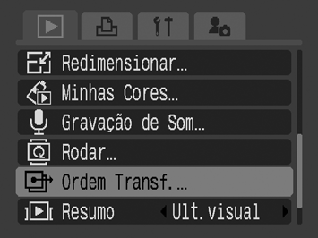 209 Ajustar as Definições de Transferência DPOF Pode utilizar a câmara para especificar as definições das imagens antes de transferi-las para um computador.