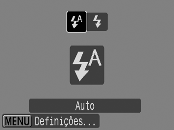 72 Utilizar o Flash 1 Levante o flash manualmente. Modos de Disparo Disponíveis p. 281 2 Carregue no botão. 1. Utilize o botão ou para alterar o modo de flash.