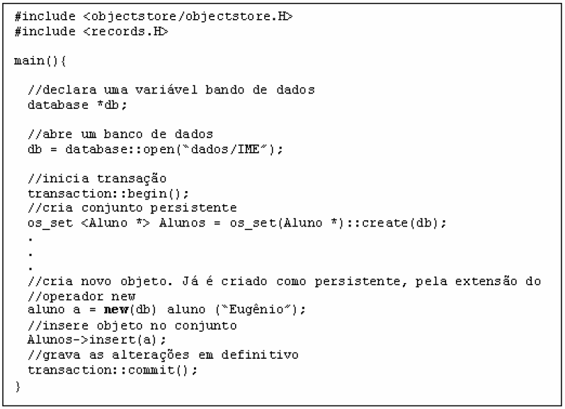 A Figura 6.4 ilustra a manipulação de dados do Objectstore. 6.3 POSTGRES O sistema Postgres é um protótipo desenvolvido na universidade da California, Berkeley.