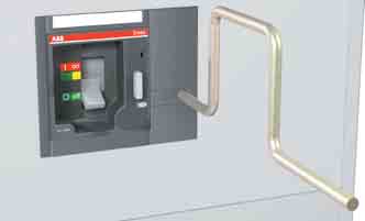 Características construtivas Diferenciando as características da série Extração com a porta do painel fechada Com o disjuntor Tmax T4, T5, T6 e T7, em sua versão extraível, é possível efetuar a