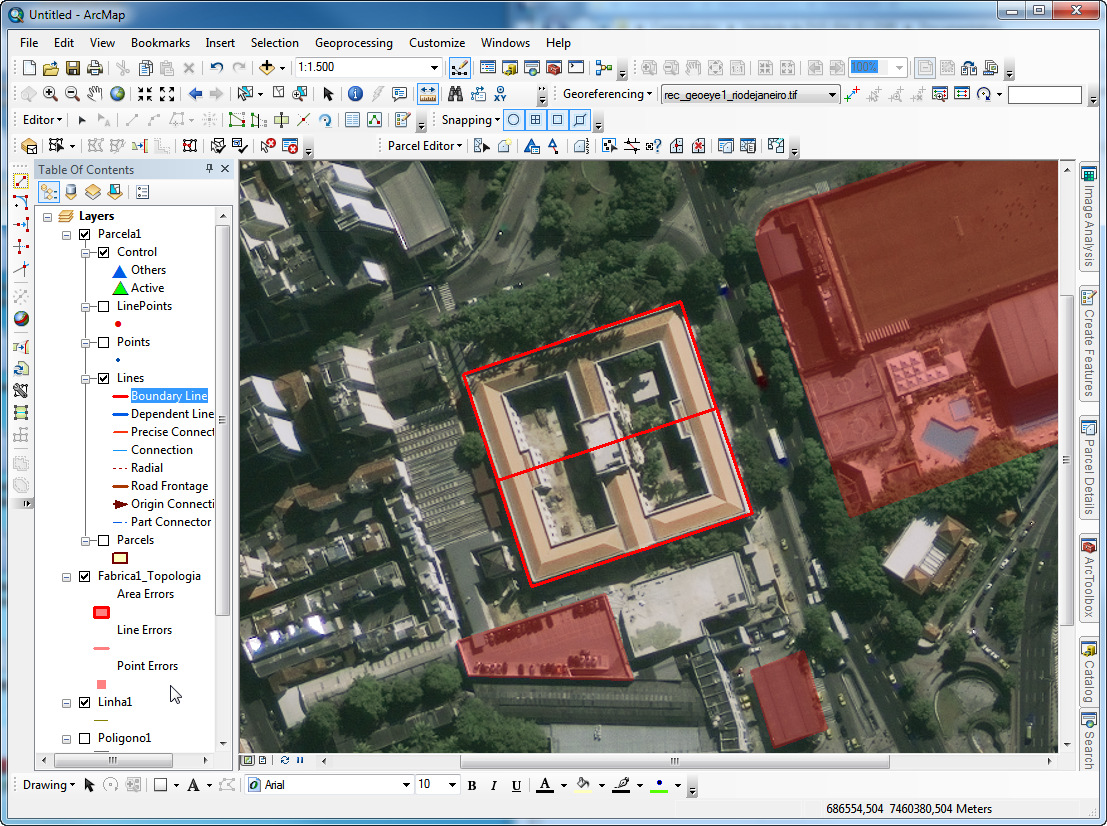 ArcGIS 10: Parcel Editor: Divisão de Shapefile em Partes Iguais A Edição de Parcelas de Fábrica é um poderoso recurso de edição do ArcGIS 10.