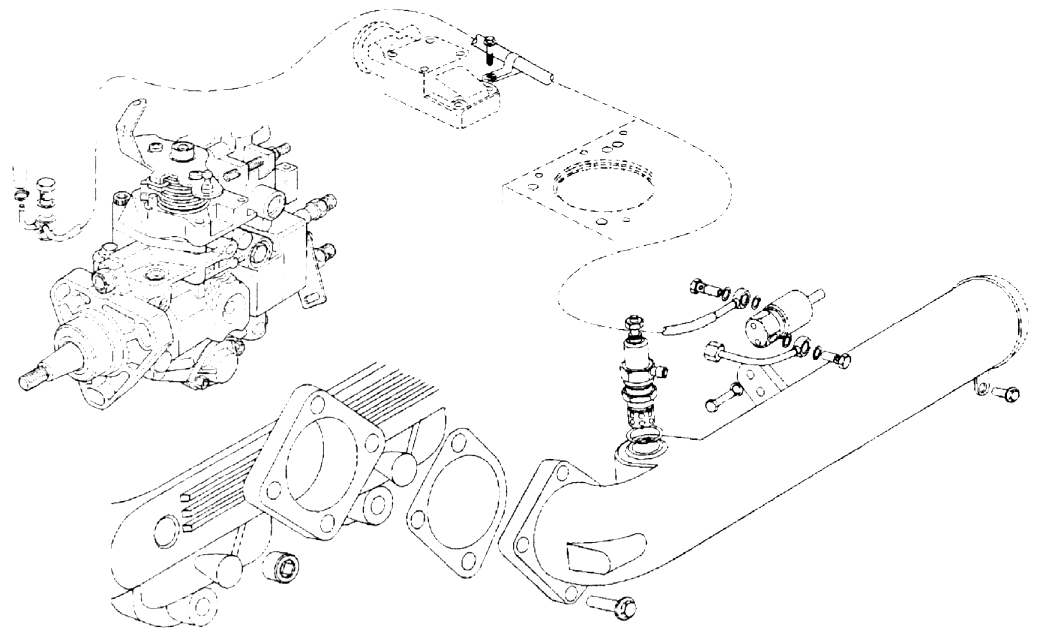 14-22 Sistema de Injeção Montagem e Ajuste do Cabo do Acelerador SÉRIE 10 A bomba injetora possui uma alavanca (alavanca de aceleração) em que deve ser montado o cabo proveniente do acelerador do seu