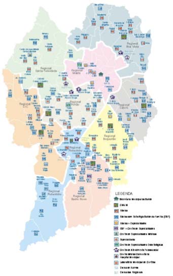 Curitiba Rede Municipal de Saúde Criada em 1986, gestão plena em 1996 136 Equipamentos de Saúde 50 UBS 55 UBS com ESF 8 CMUMs 4 Complexas 7