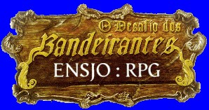 BANDEIRANTES" e da linha de RPG's da Akritó, também atuou como editor e diagramador. Figura 1: Imagem do logo do RPG "O Desafio dos Bandeirantes", guache, 1994.