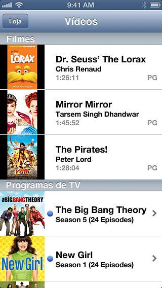 Vídeos 13 Use o aplicativo vídeos para assistir filmes, programas de TV e videoclipes. Para assistir podcasts de vídeo, instale o aplicativo gratuito Podcasts da App Store.