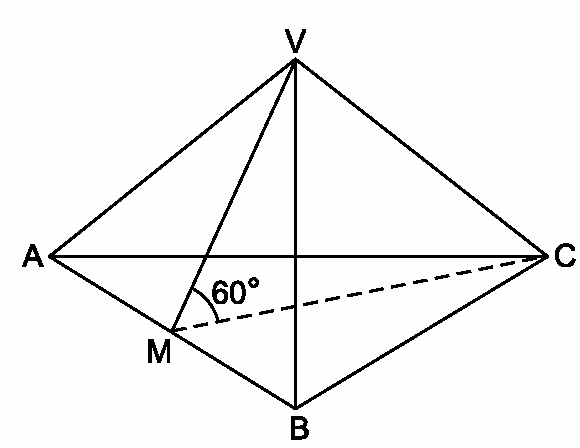 Sendo G o ponto médio da altura EF e ângulo AGB, então cos vale: a) d) e) a medida do 0) (Fuvest) A figura abaixo