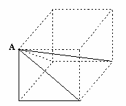 e) a ) (Mack) Na figura, a pirâmide de vértice A tem por base uma das faces do cubo ao lado k.