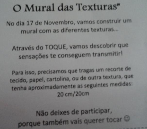 Figura 23 - Dia do Mimo - O Mural das Texturas Figura 24 - Dia do Mimo - A cor rosa Na reunião com os EE no início de ano letivo foi apresentada a planificação anual do Dia do