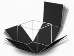 Atividade do aluno 2) Abaixo, temos a figura de um cubo sendo planificado e, ao lado, três tipos diferentes de planificações do cubo. Encontre outras possíveis planificações do cubo?