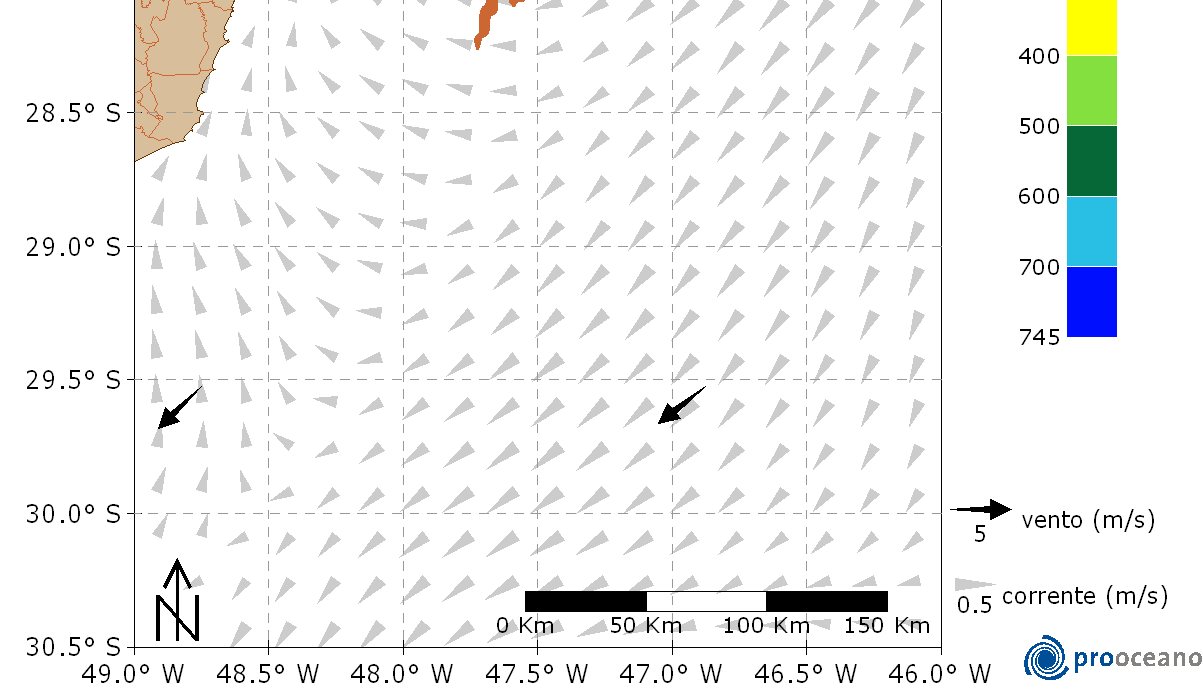 53/69 Figura -37 - Resultado da simulação determinística de condições meteooceanográficas frequentes, cenário de verão, após 1000 horas de simulação.