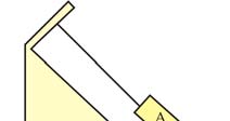 O ângulo de inclinação é α e não há atrito nem entre o plano inclinado e o objeto, nem entre o plano inclinado e o apoio horizontal.