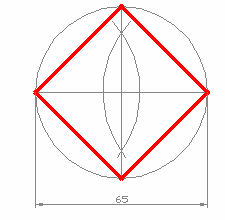 EXERCÍCIOS Desenhar um quadrado de diagonal = 65 mm Desenhar um quadrado de