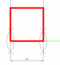 inscrever o quadrado nesta circunferência.