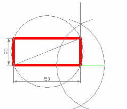 partir do ponto A e sobre a reta suporte da diagonal, o valor 55 mm (diagonal + lado do quadrado que se quer desenhar) obtendo o ponto D; Pelo ponto D traçar uma paralela ao segmento BC obtendo o