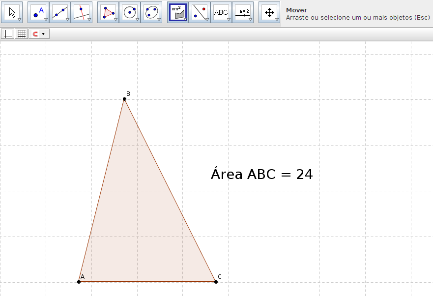 3.1.3 Determinar a Área de objetos Exemplo 3: Crie um triângulo com a ajuda