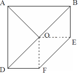 FIGURA 17: Traçando as diagonais, obtendo o centro O no quadrado ABCD.