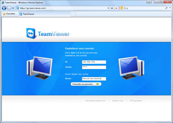 TeamViewer - Apresentação 6.4 Apresentação baseada no navegador Com a apresentação baseada no navegador, você pode fazer uma apresentação de seu TeamViewer para qualquer tipo de navegador da Web.