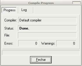 Figura 2.7 Janela que indica o progresso da compilação do arquivo de código.