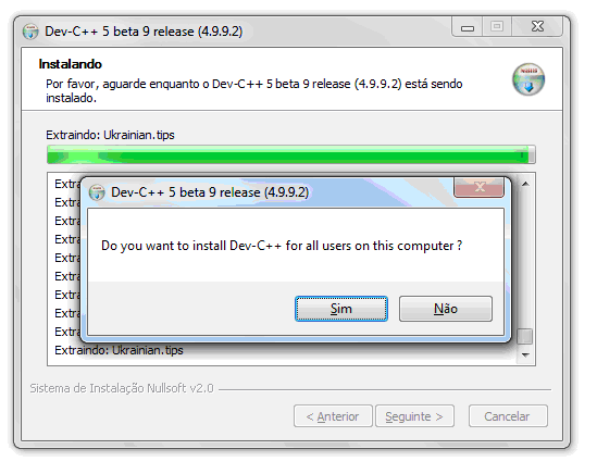 Como instalar o Dev-C++ [ 6 de 14 ] Clique em <Sim>