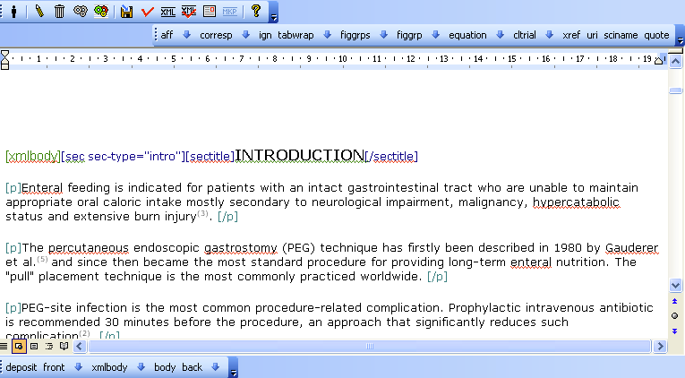 Funções sobre o documento: geração do XML, Validação do estilo (PMC Style Checker), SciELO Previewer, Visualização do Markup)