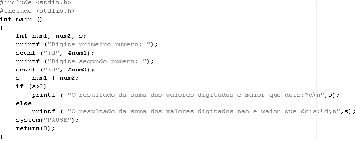 Por exemplo, a Figura 6.3 apresentou um programa que exibe uma mensagem caso a soma de dois números seja maior que 2. Caso a soma não atenda a essa condição, nenhuma ação é executada pelo programa.