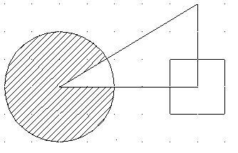1) No ponto (4,5) faça uma circunferência de raio 2; 2) Faça o triângulo: pontos (4,5);(9,5);(9,8).