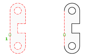 Tecle ENTER em seguida; 3- Use o comando move e remova um dos lados do polígono. Observe que seus lados estão separados.