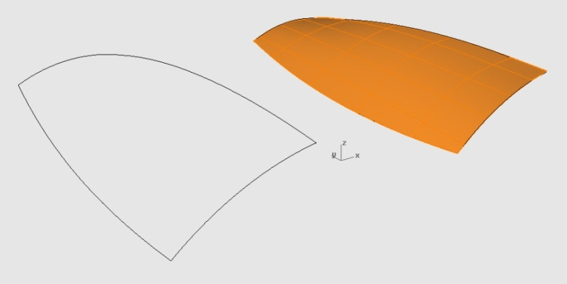 34 criada. Semelhante ao caso anterior, a superfície entre as curvas é criada pelo algoritmo de cálculo do software.