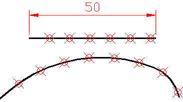 Command: divide Select object to measure:p1 Specify length of segment or Block:: 6.