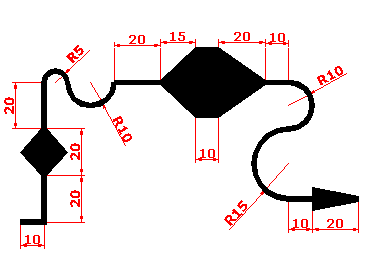 Halthwidth/ Length/ Undo/ Width <Endpointof line> Modos: ARC Desenha segmentos de arcos na polinha.