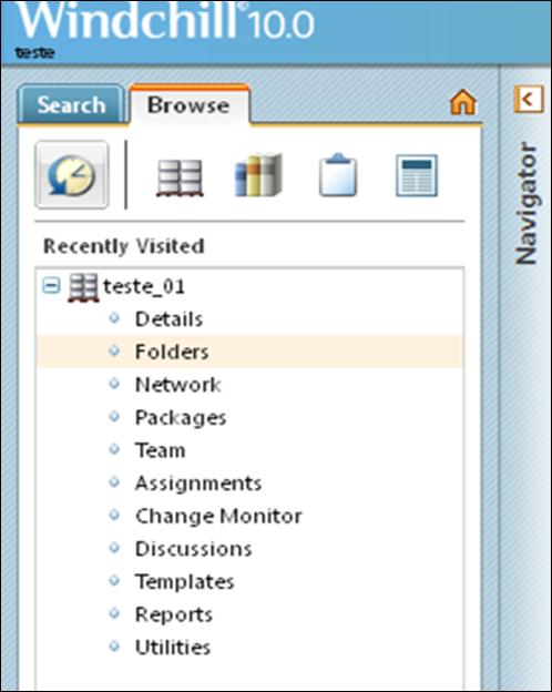 1. Clique na flecha Expand no canto superior direito em cima da palavra Navigator para expandir o navegador. 2.