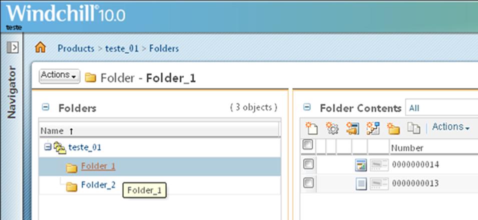 Figura 17 Selecionar o Folder no qual o documento irá se localizar.
