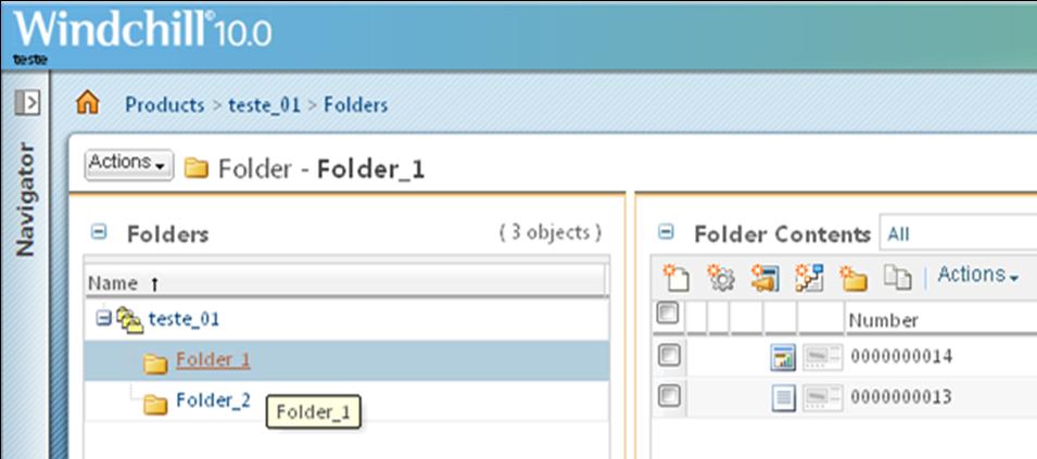 4. Clique no link Folders (ver Figura 16). 5. Selecione o Folder no qual o documento está localizado.