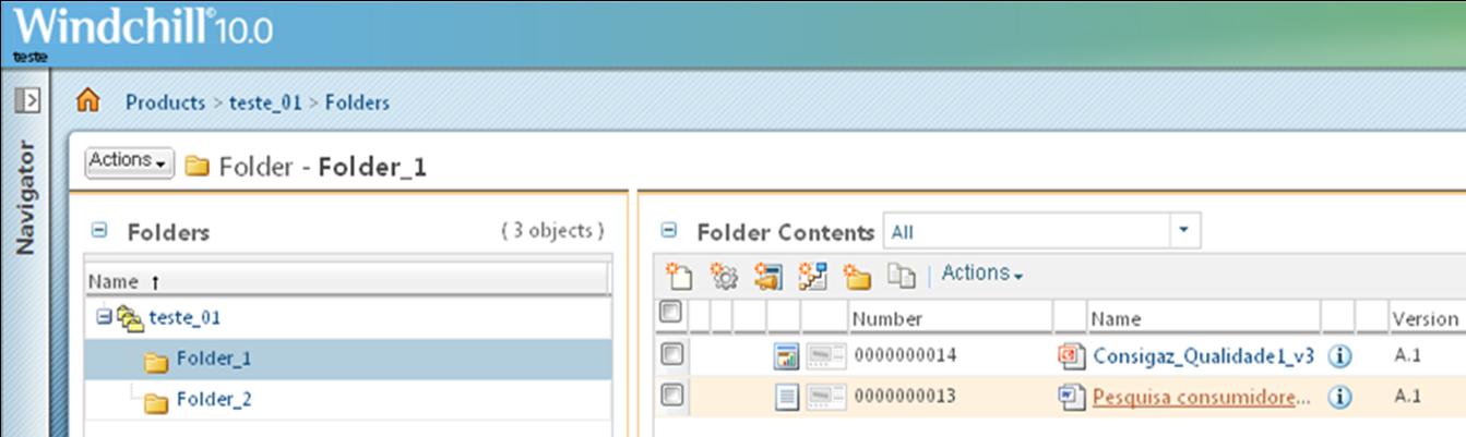 Selecione o arquivo que deve ser editado clicando sobre seu nome na lista de arquivos ( Folder Contents ) dentro do Folder em