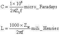 Fórmulas para cálculo dos divisores: Para o filtro de 1ª ordem: Onde: C= capacitância procurada L= Indutância da bobina procurada f = freqüência de corte Zw = Impedância do Woofer Zt= Impedância do