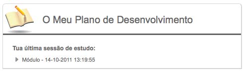 1. Inicio Ao aceder à Página Inicial pode visualizar uma série de submenus, de acesso rápido às janelas mais utilizadas na plataforma, nomeadamente: Ultima sessão de estudo Correio Agenda Quadro de